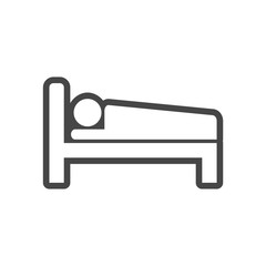 Hospital bed icon, bed icon symbol sleep night hotel motel 