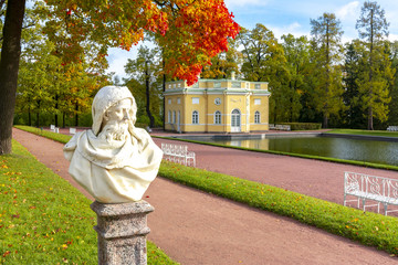 Catherine park in golden fall, Pushkin, Saint Petersburg, Russia