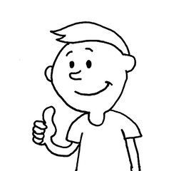 Little boy making a gesture of approval