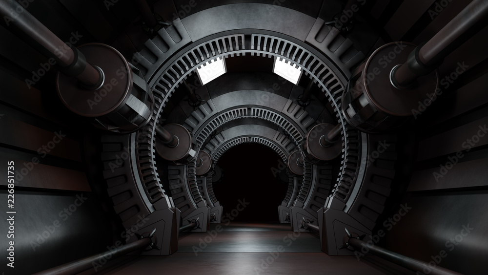 Wall mural space environment, ready for comp of your characters.3d rendering