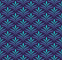 Vector floral abstract arabesque seamless pattern. Geometric classic background. Vintage art deco texture.