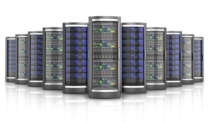 network workstation servers 3d illustration