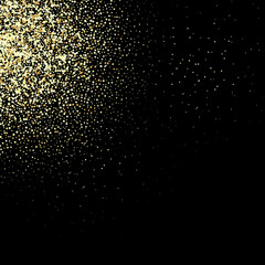 Abstract falling golden lights. Magic gold dust and glare. Festive Christmas background.