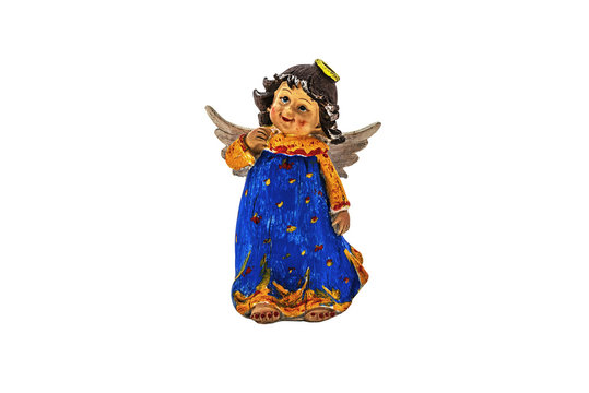Christmas toy in the form of an angel on a white background.
