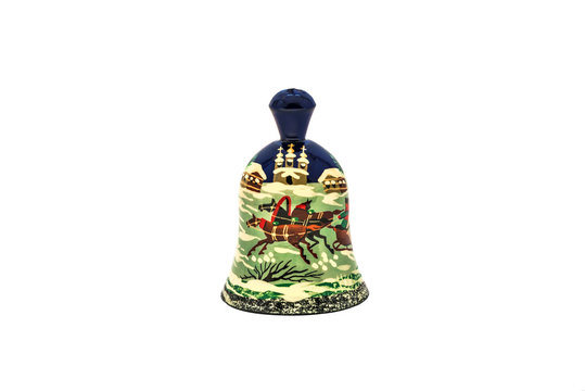 Clay bell by hand on Isolated White Background