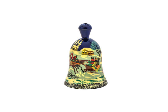 Clay bell by hand on Isolated White Background