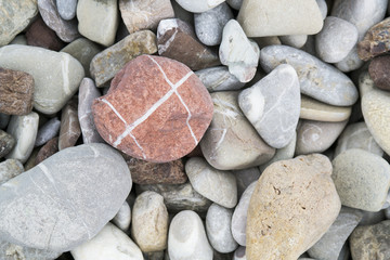 beach stones  with graphic lines pattern horizontal