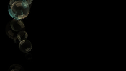 Background with a variety of multi-colored translucent soap bubbles.