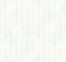 Vector Leaves Seamless Pattern. Abstract Grid Background. Geometric texture.