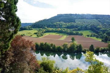 View from Zwingenberg castle over the Neckar river