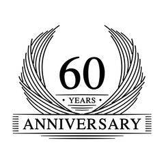 60 years design template. 60th anniversary. Vector and illustration. 
