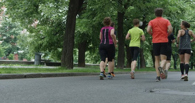 Group Of Runners Jogging Together