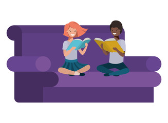 young couple in the livingroom avatar character