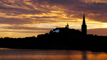 Naklejka premium Ratzeburg am Ratzeburger See in Schleswig-Holstein, Silhouette