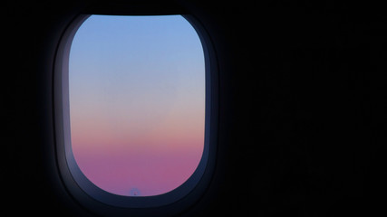view from the airplane porthole