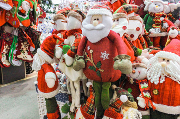 Christmas rag toys in supermarket