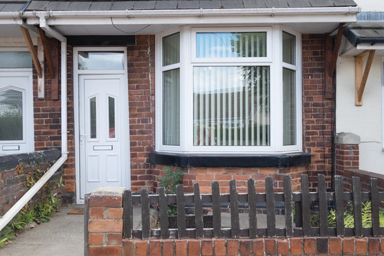 Terraced House Front, Typical Home For First Time Buyer Or Buy To Let Property