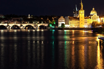 Fototapeta na wymiar night scene in Prague, Czech Republic