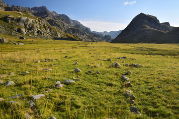 Le paysage de la Belledonne, vu de la plaine de la Pra