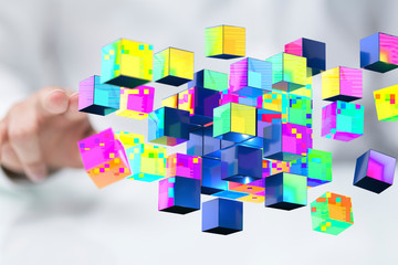 Obraz premium geometric fragment abstract technology background