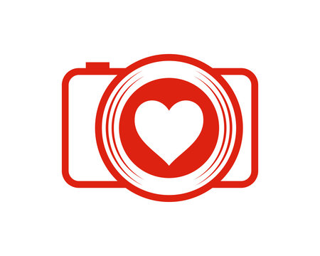 Love Camera Photography Sign Symbol Logo Vector