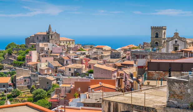 Scenic view in Forza d'Agr&ograve;, picturesque town in the Province of Messina, Sicily, southern Italy.