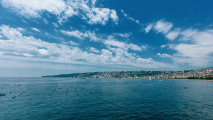 Coast and skyline of Naples, Italy