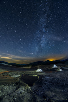 The Milky Way galaxy seen from the Muddy Volcanoes in Romania on a clear night