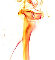 Red smoke on white background