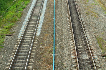 Fototapeta na wymiar Railway. View from above. Background.