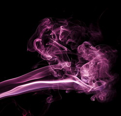 Purple smoke on black background