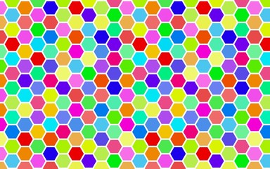 Honeycomb many color, multicolored. Isometric geometry. 3D illustration