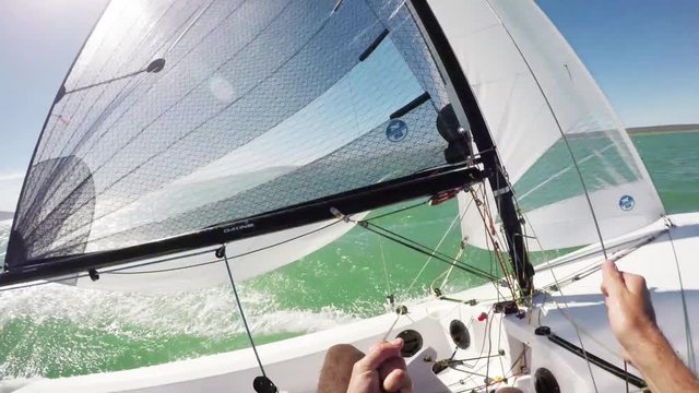 POV, wind surfing off African coast