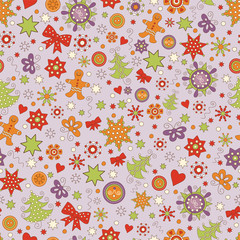 Seamless Christmas pattern, Vector illustration