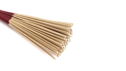 Incense  for use in Buddhism...white background.