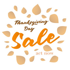 Thanksgiving poster. Vector illustration of hand-lettered thanksgiving greetings. Hand-lettered thanksgiving message with background. Decorative banner with hand-lettered thanksgiving message. EPS 10