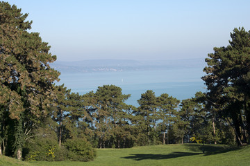 Fototapeta na wymiar View on Lake Balaton, Hungary, from balatonboglar