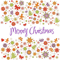 Christmas vintage card, Vector illustration