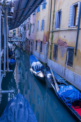 gondolas on canal in venice