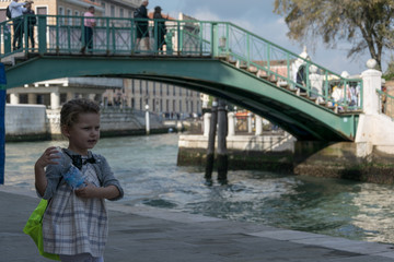 Little girl in Venice Italy 
