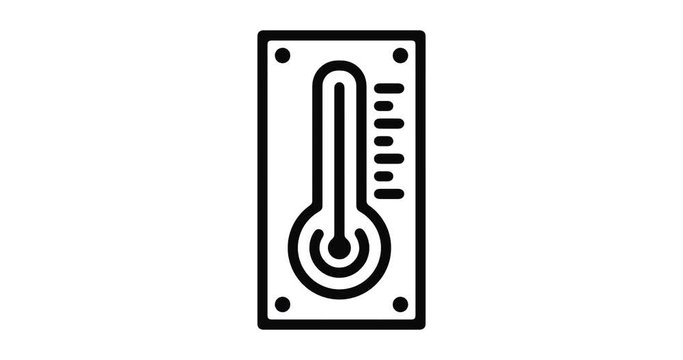 Temperature control line icon motion graphic animation with alpha channel.