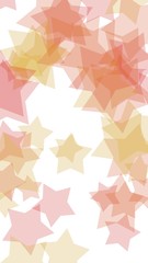 Multicolored translucent stars on a white background. Vertical image orientation. 3D illustration