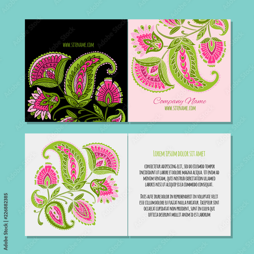 Wall mural greeting cards design, floral background