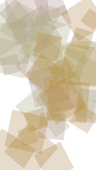 Multicolored translucent squares on white background. Vertical image orientation. 3D illustration