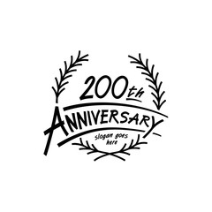 200 years design template. Vector and illustration. 200 years logo
