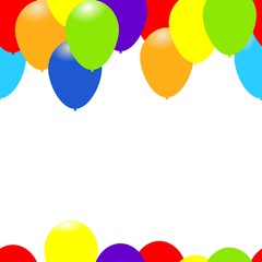 Rainbow color balloons. Happy greeting seamless background. Celebration Vector illustration.