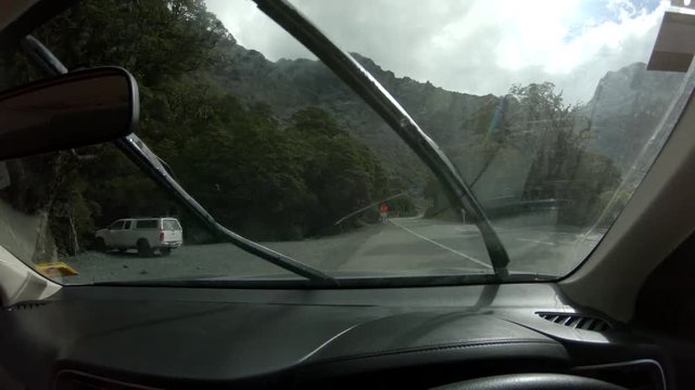 POV, Using Windshield Wipers In Car