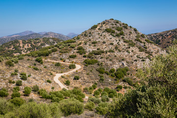 A mountain landscape on the island of Crete, Greece