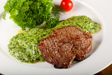 Beef with spinach