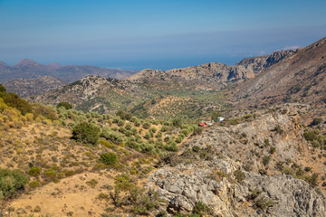 Fototapeta na wymiar Viewpoint in the mountains of Crete, Greece